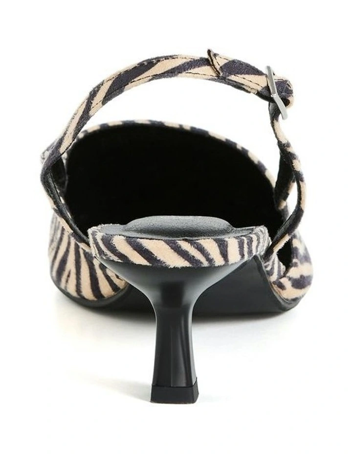 Wide Fit Mila Slingback Heel in Zebra image 2