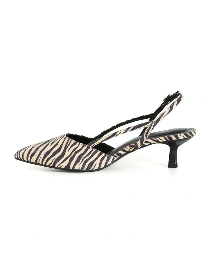 Wide Fit Mila Slingback Heel in Zebra image 3