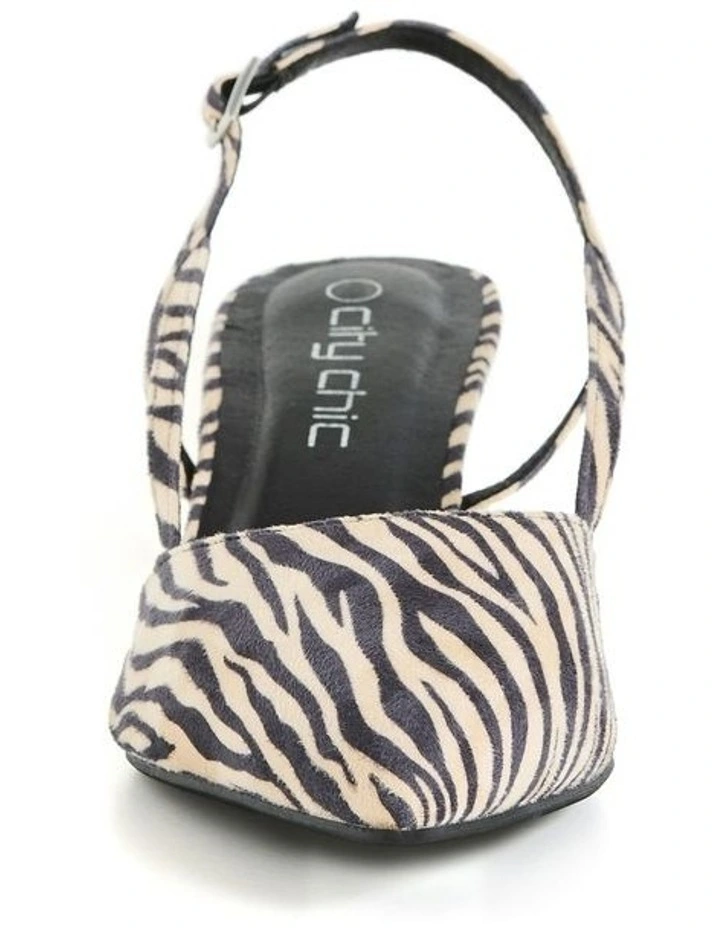 Wide Fit Mila Slingback Heel in Zebra image 4