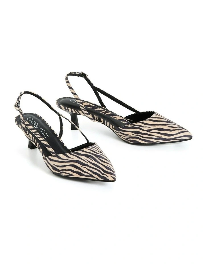 Wide Fit Mila Slingback Heel in Zebra image 5