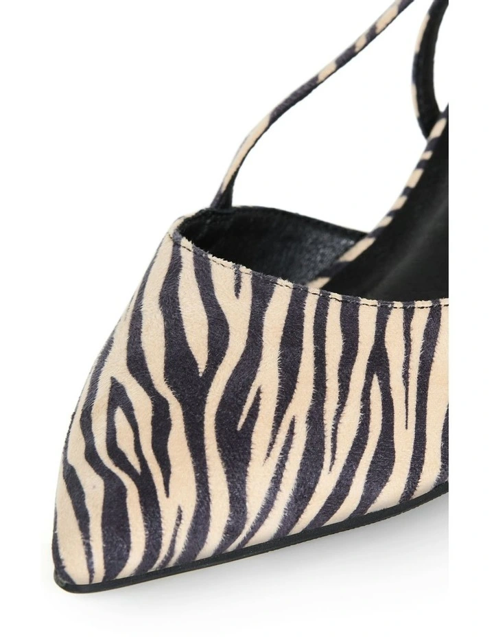 Wide Fit Mila Slingback Heel in Zebra image 6