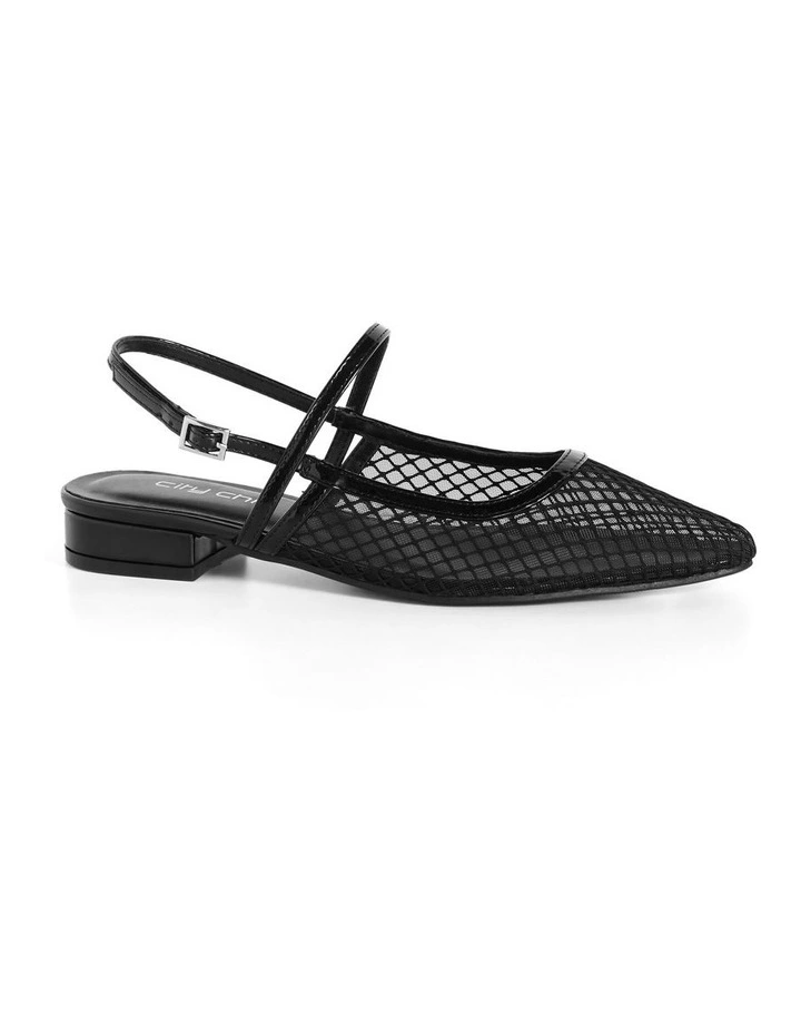 Wide Fit Lily Mesh Flat in Black image 1