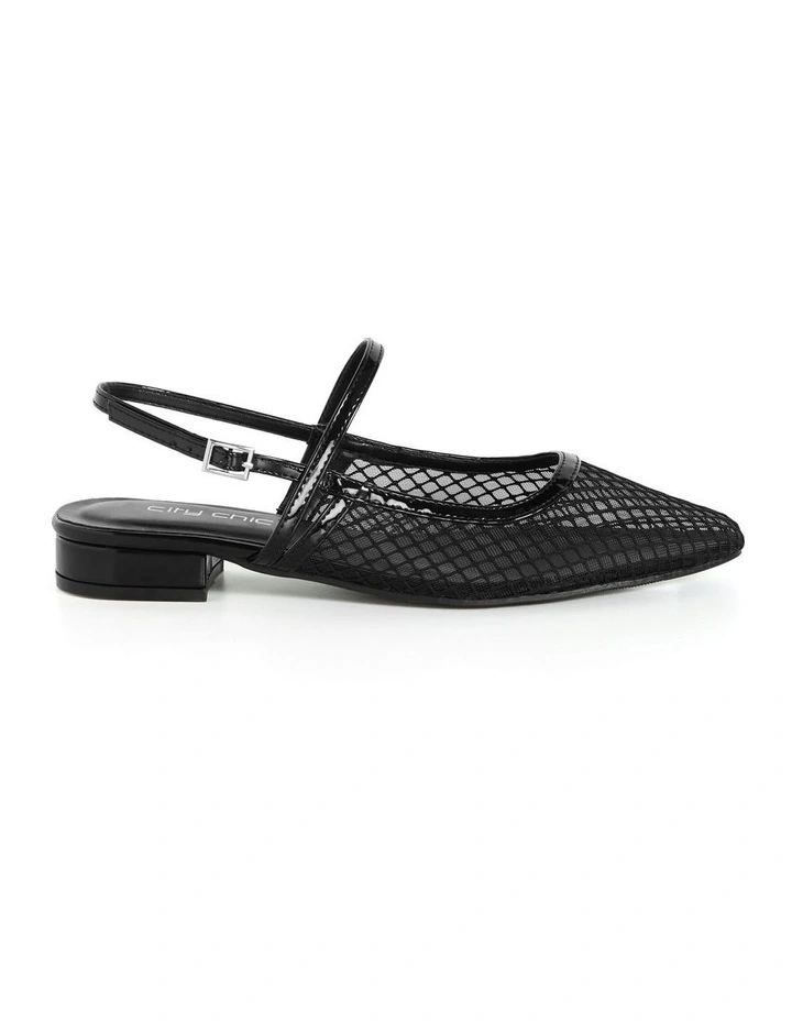 Wide Fit Lily Mesh Flat in Black image 2