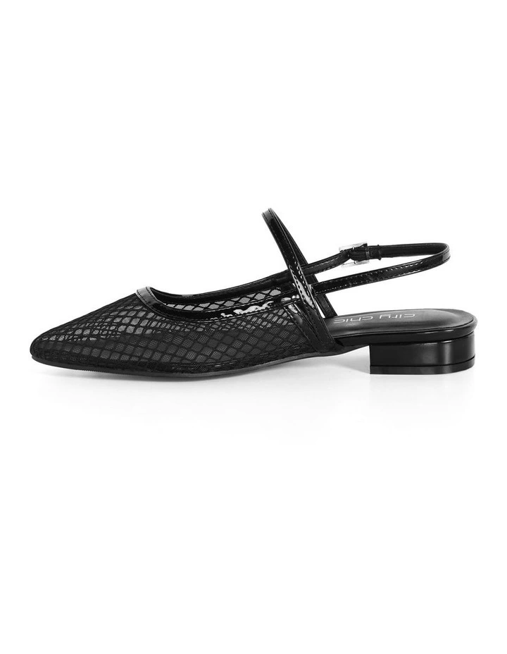 Wide Fit Lily Mesh Flat in Black image 4