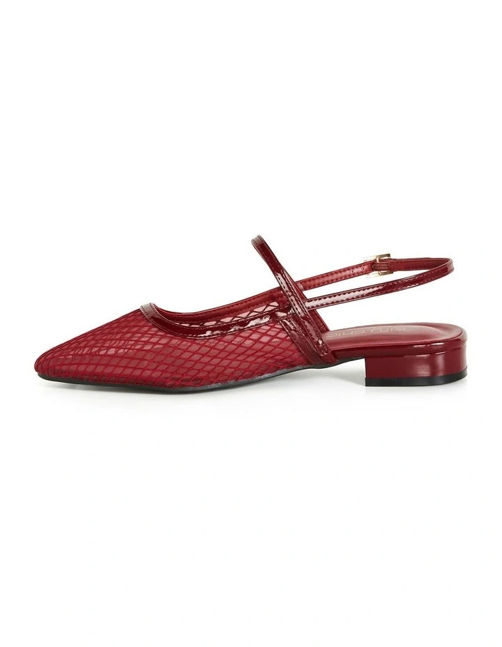 Wide Fit Lily Mesh Flat in Berry image 4