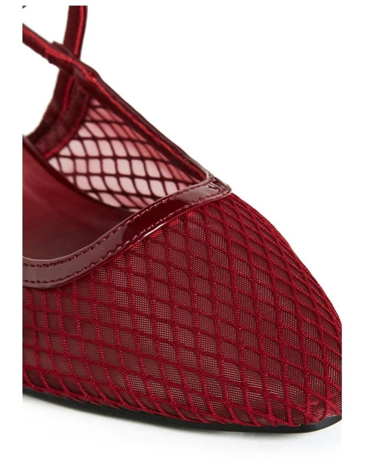 Wide Fit Lily Mesh Flat in Berry image 7