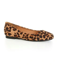 Wide Fit Rae Ballet Flat in Brown