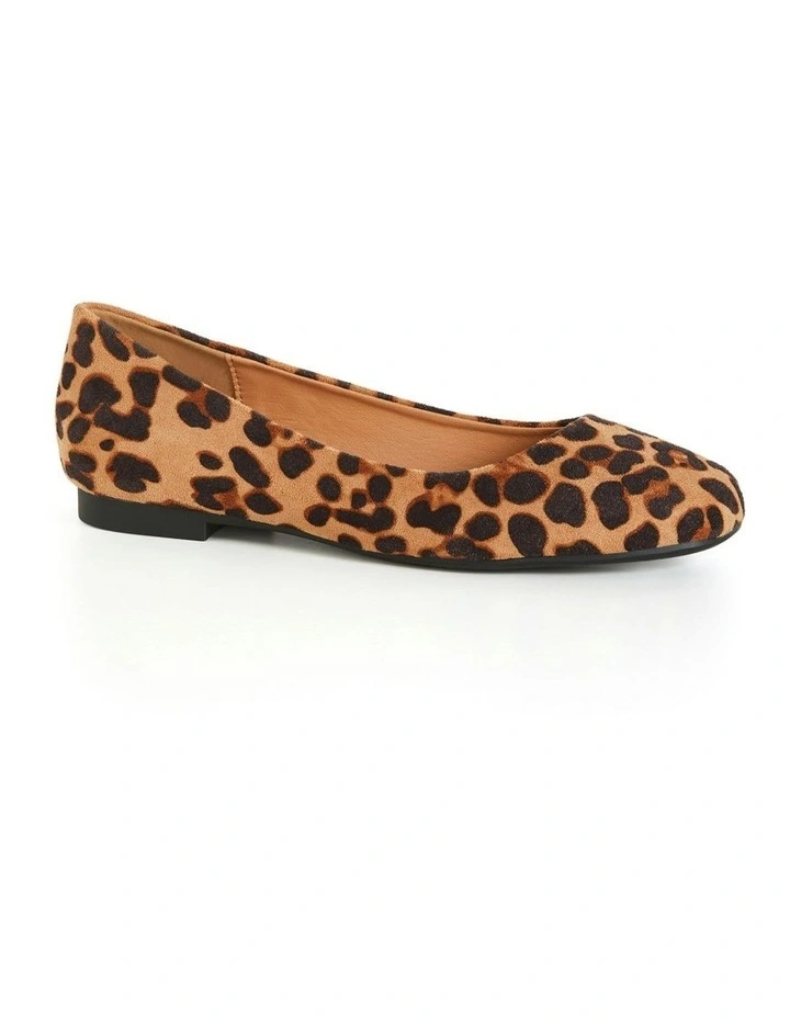 Wide Fit Rae Ballet Flat in Brown image 1