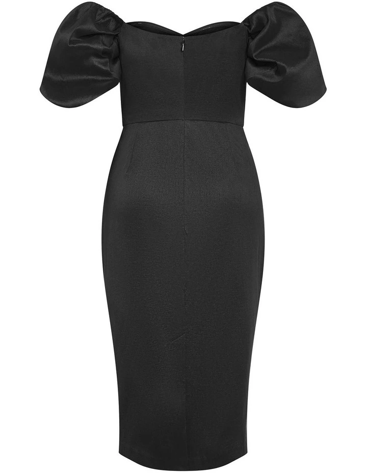 Valentine Off Shoulder Dress in Black image 4