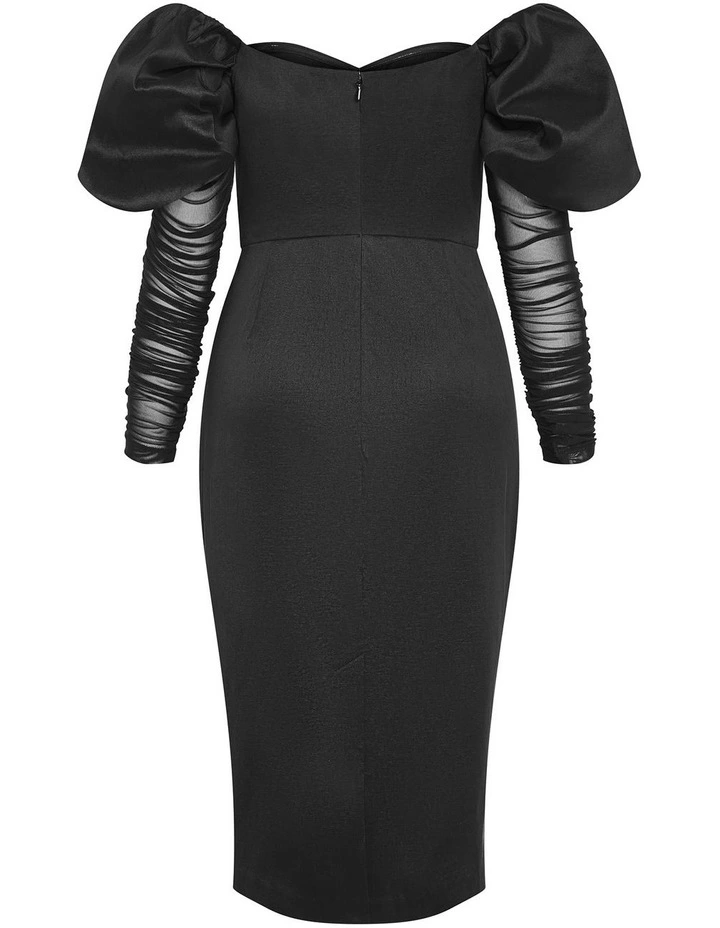 Valentine Off Shoulder Dress in Black image 6