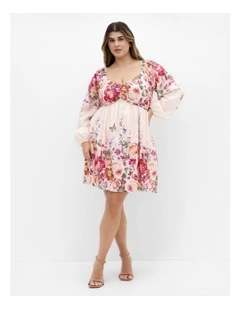 Eden Border Mini Dress in Blush
