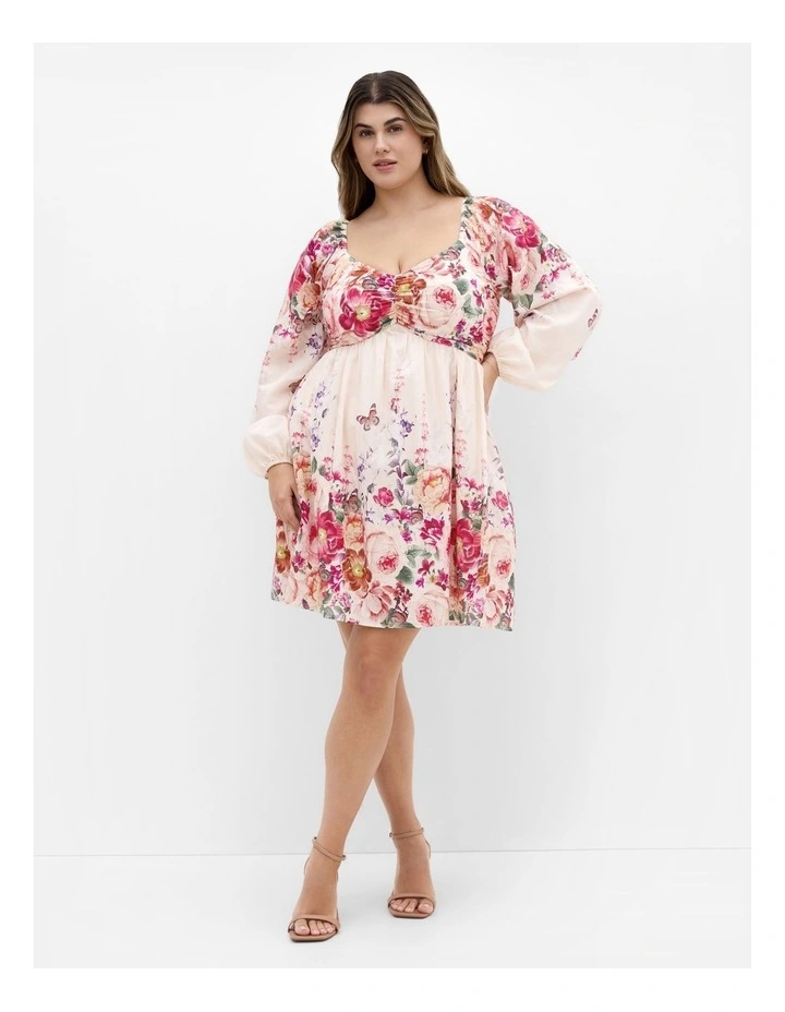 Eden Border Mini Dress in Blush image 1