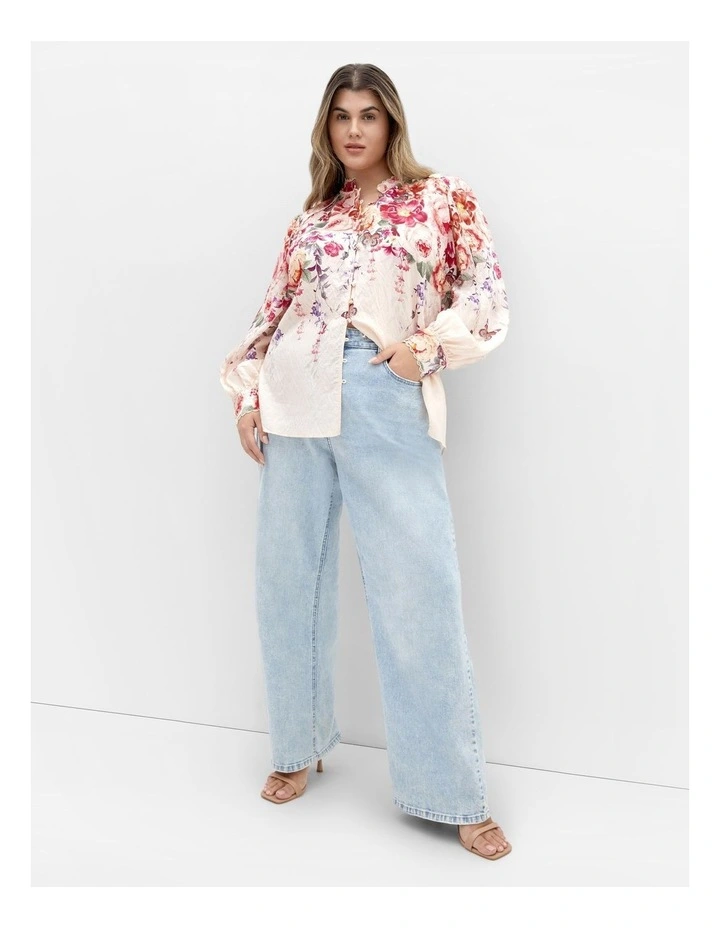 Gianna Floral Shirt in Blush image 1