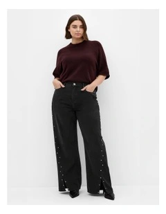 Harley Fit Rivet Straight Leg Jeans in Black