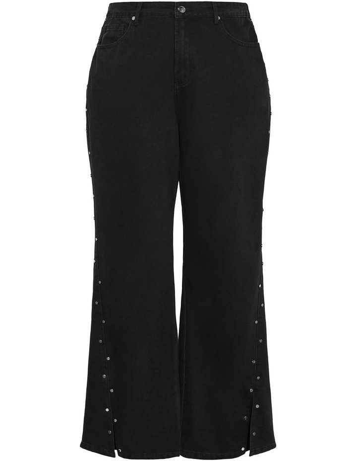 Harley Fit Rivet Straight Leg Jeans in Black image 3