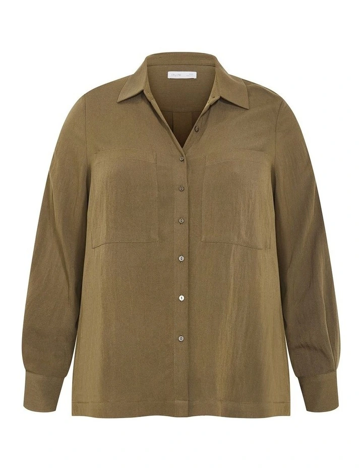 Elly Long Sleeve Shirt in Khaki image 5