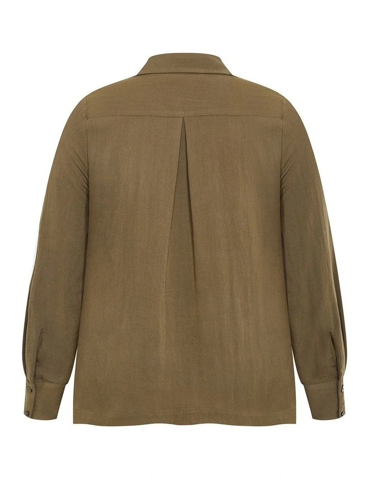 Elly Long Sleeve Shirt in Khaki image 6