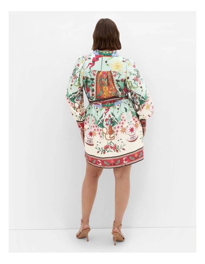 Ezra Print Mini Dress in Multi image 2