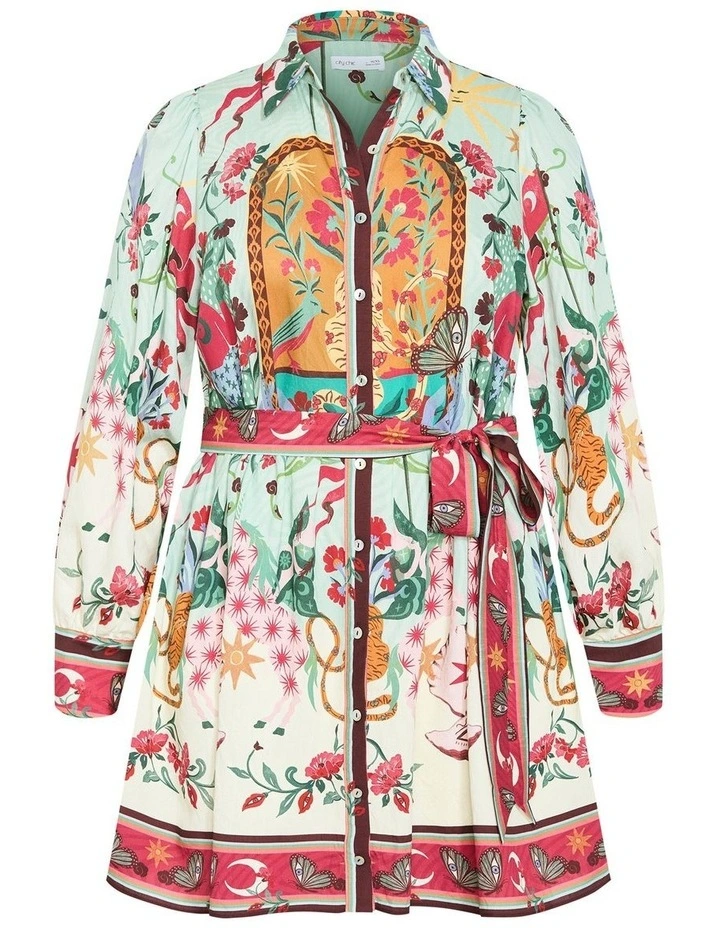 Ezra Print Mini Dress in Multi image 3