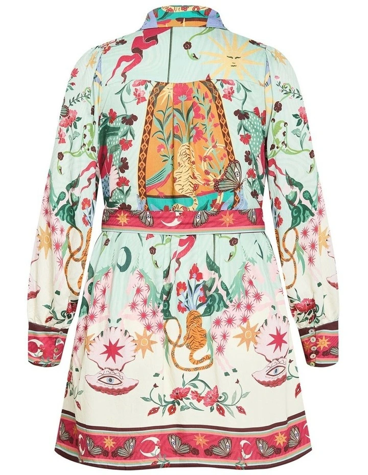 Ezra Print Mini Dress in Multi image 4