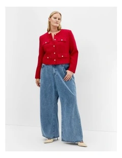 Krystal Boucle Jacket in Red