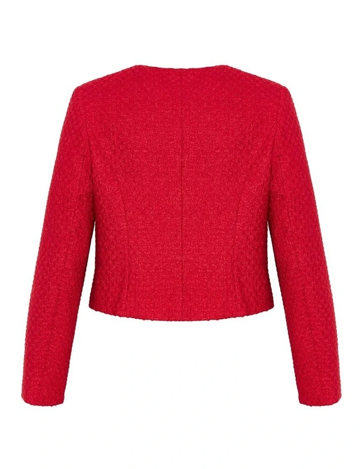 Krystal Boucle Jacket in Red image 4
