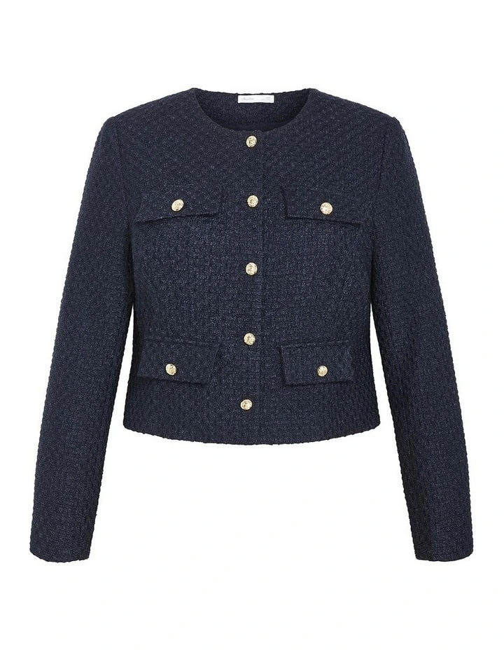 Krystal Boucle Jacket in Navy image 5