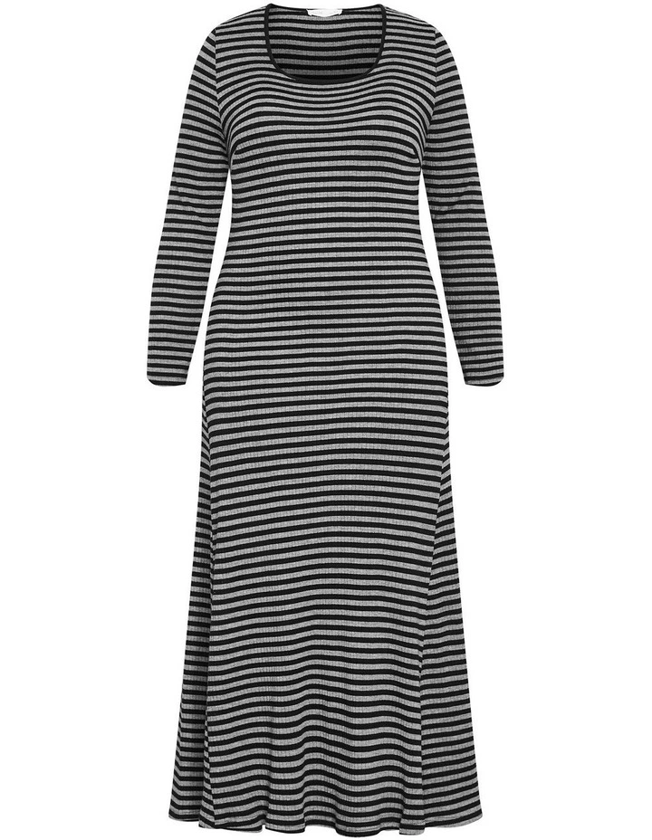 Remi Long Sleeve Rib Maxi Dress in Grey image 3
