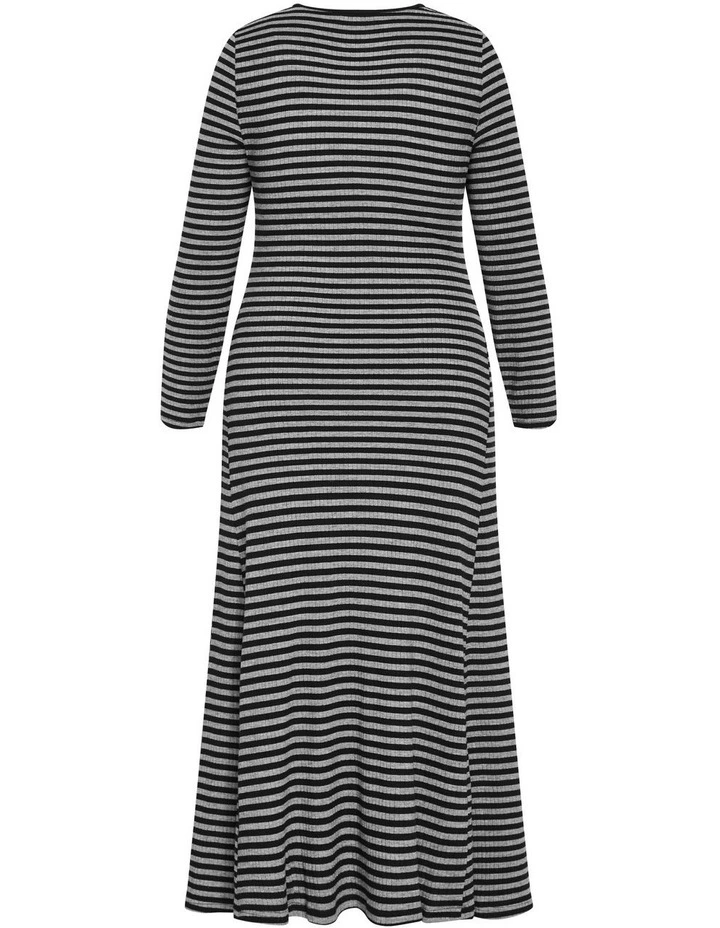 Remi Long Sleeve Rib Maxi Dress in Grey image 6