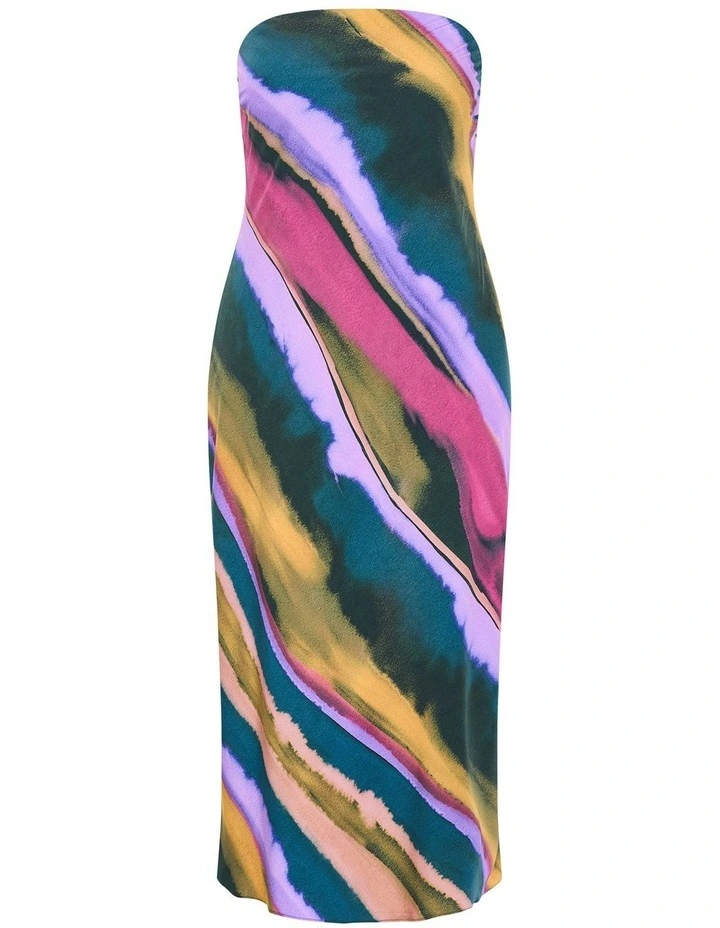 Ines Print Strapless Dress in Multi image 3
