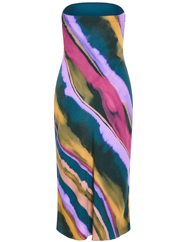 Ines Print Strapless Dress in Multi image 4