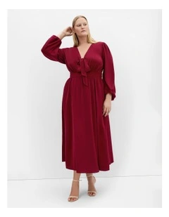 Ivanna V Neck Maxi Dress in Dark Cherry