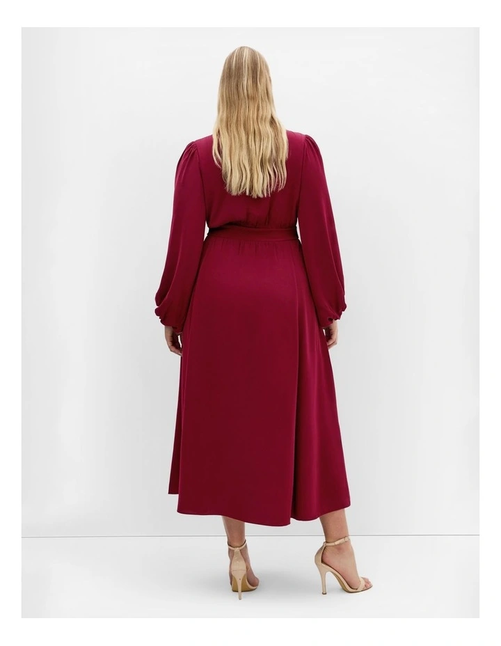 Ivanna V Neck Maxi Dress in Dark Cherry image 2