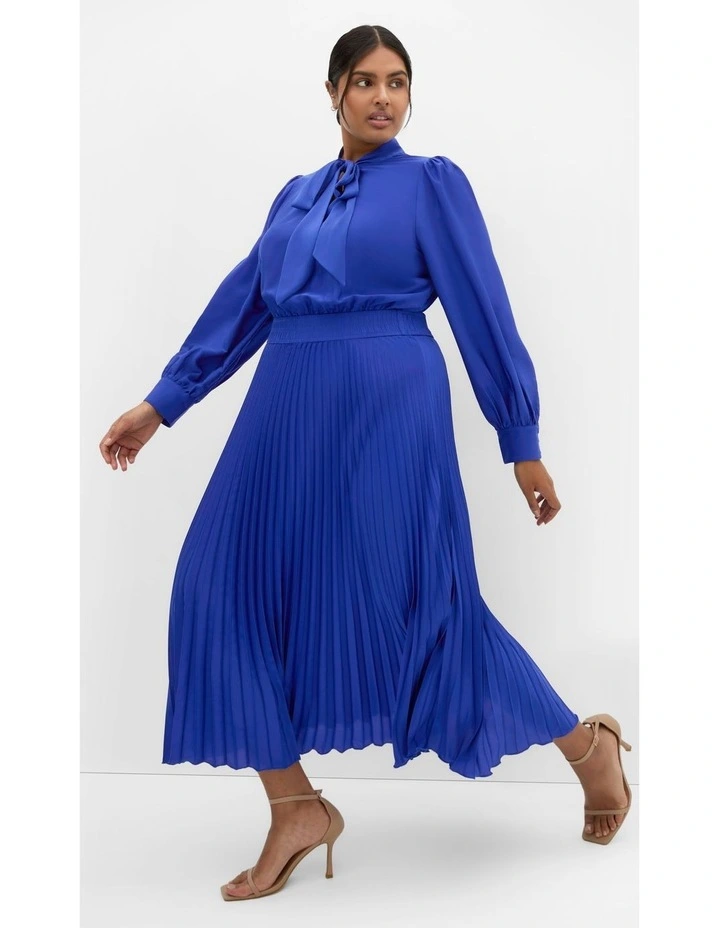 Marily Pleat Midi Dress in Sapphire image 2