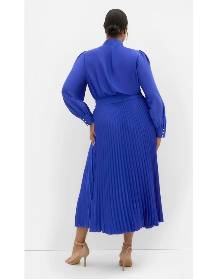 Marily Pleat Midi Dress in Sapphire image 3