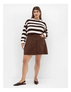 Alana Corduroy Mini Skirt in Chocolate