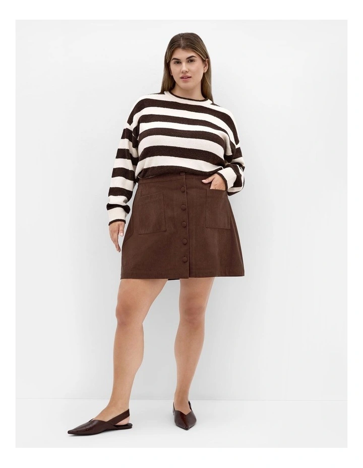 Alana Corduroy Mini Skirt in Chocolate image 1