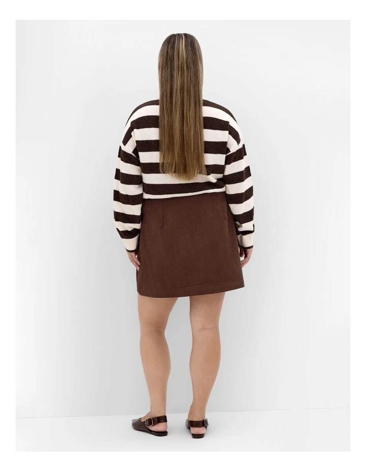 Alana Corduroy Mini Skirt in Chocolate image 2
