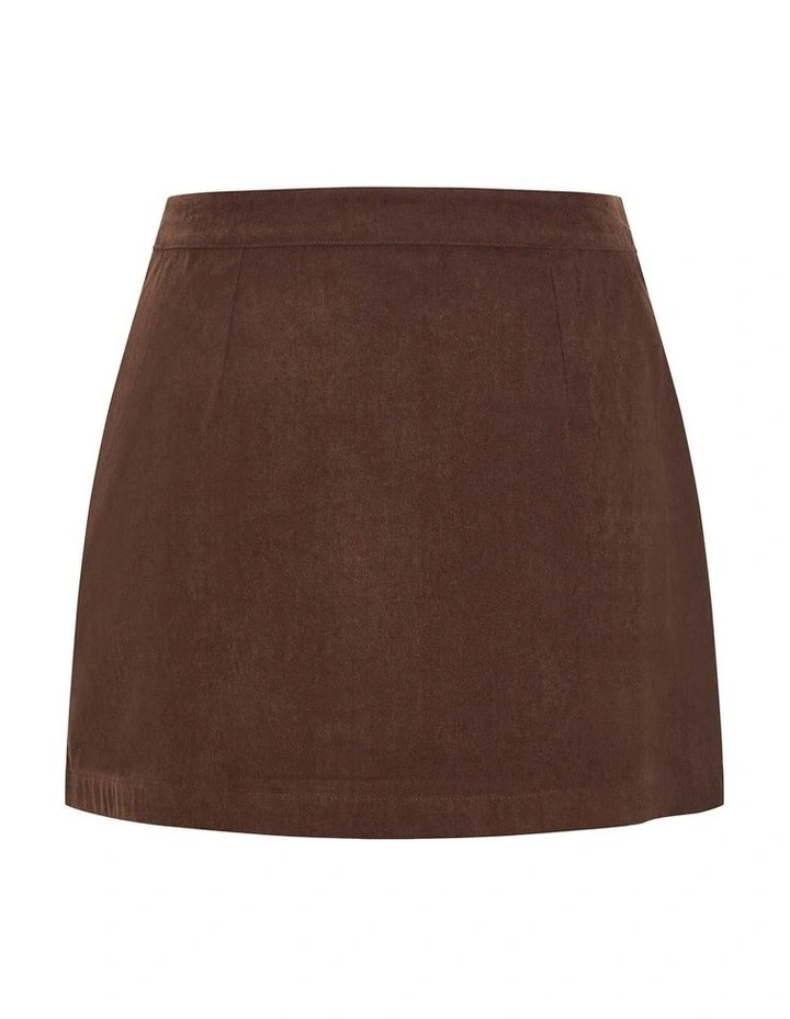 Alana Corduroy Mini Skirt in Chocolate image 4