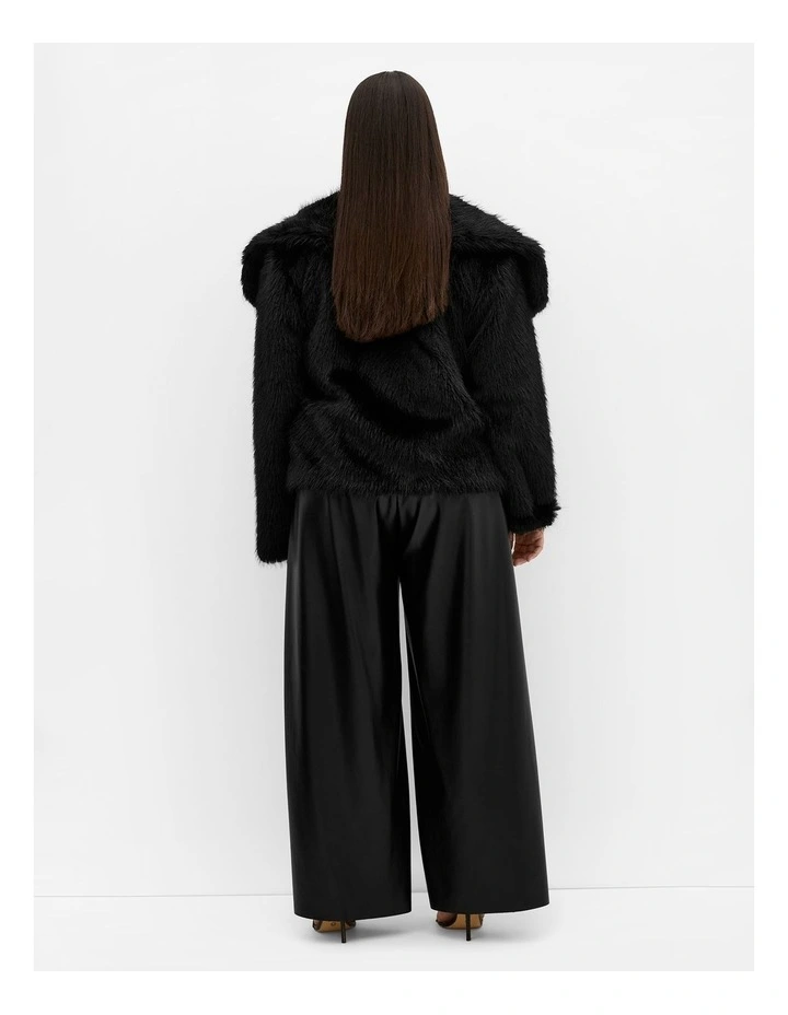 Faith Faux Fur Jacket in Black image 2