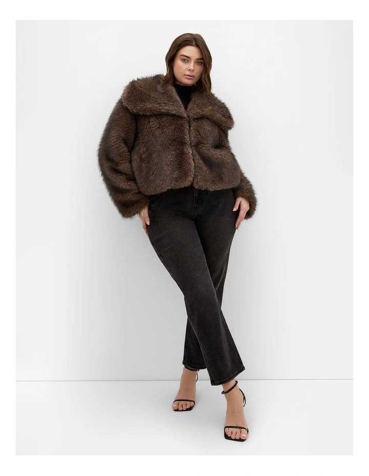 Faith Faux Fur Jacket in Fawn image 1