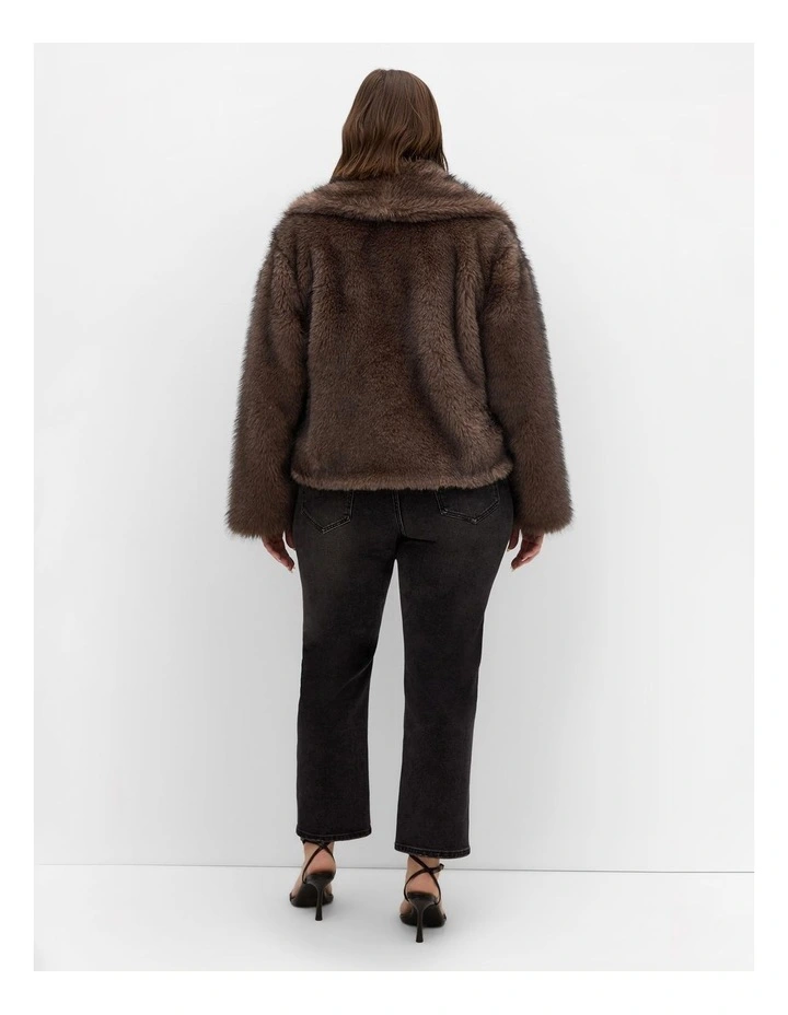 Faith Faux Fur Jacket in Fawn image 2
