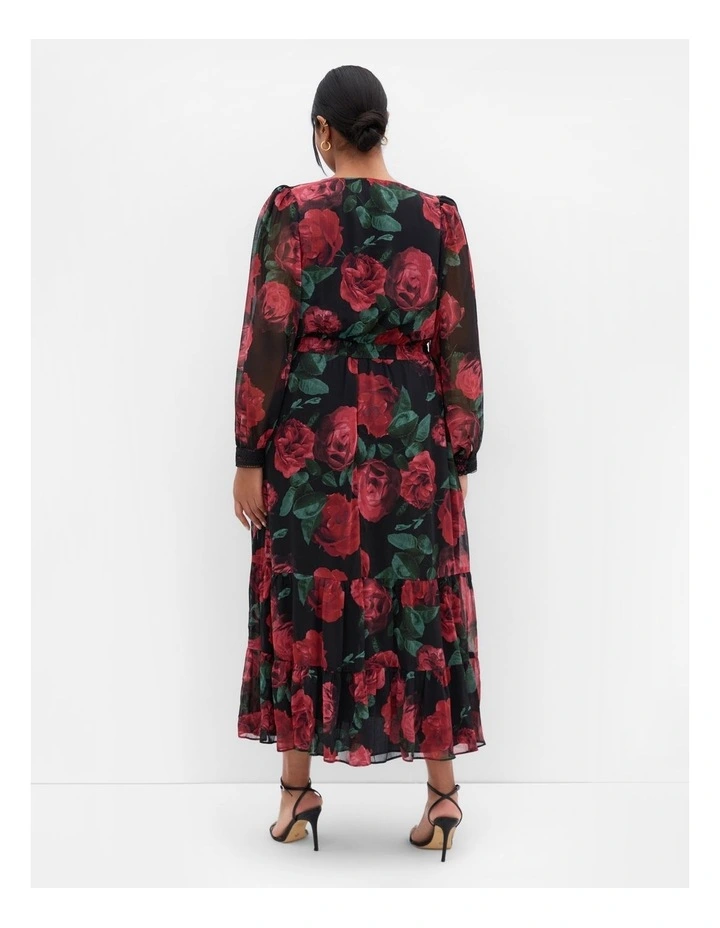 Kianna Print Maxi Dress in Black image 2