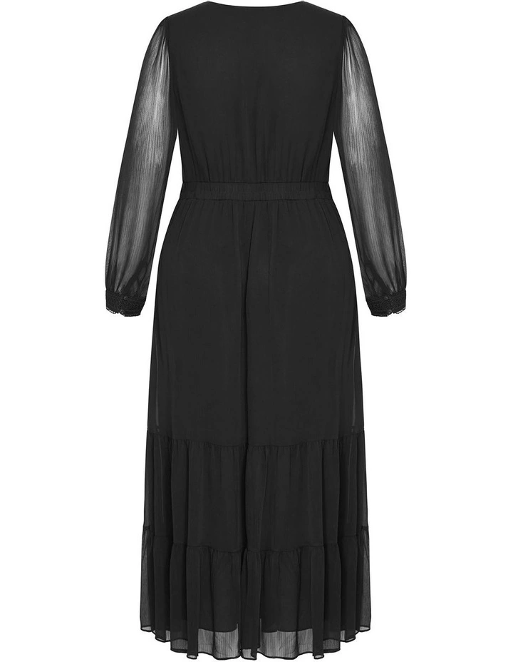 Kianna Long Sleeve Maxi Dress in Black image 4