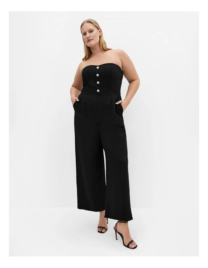 Alexi Strapless Jumpsuit in Black image 1