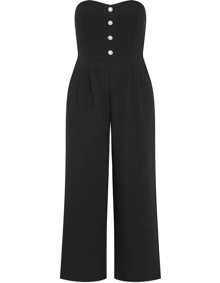 Alexi Strapless Jumpsuit in Black image 3