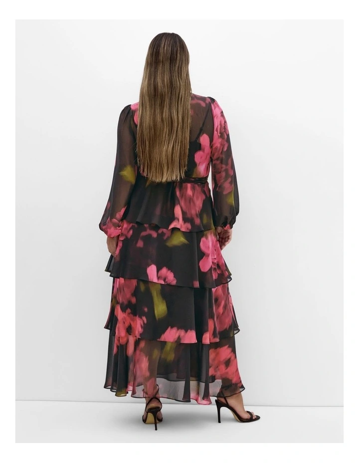 Selene Wrap Maxi Dress in Black image 2