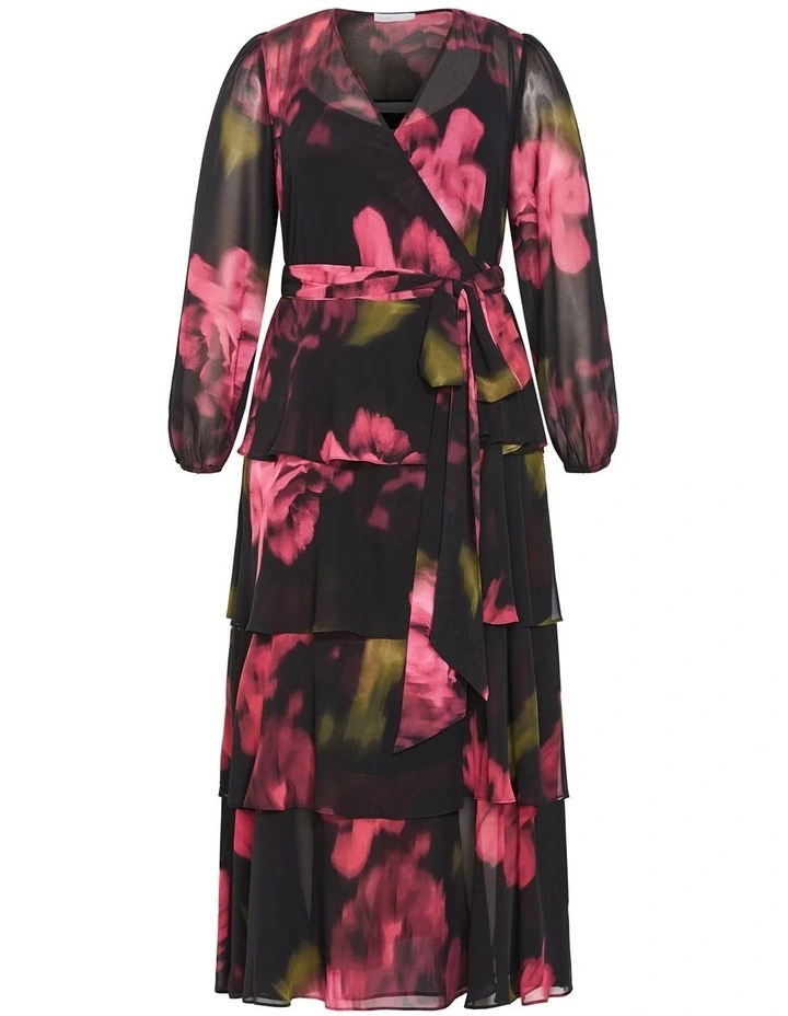 Selene Wrap Maxi Dress in Black image 3