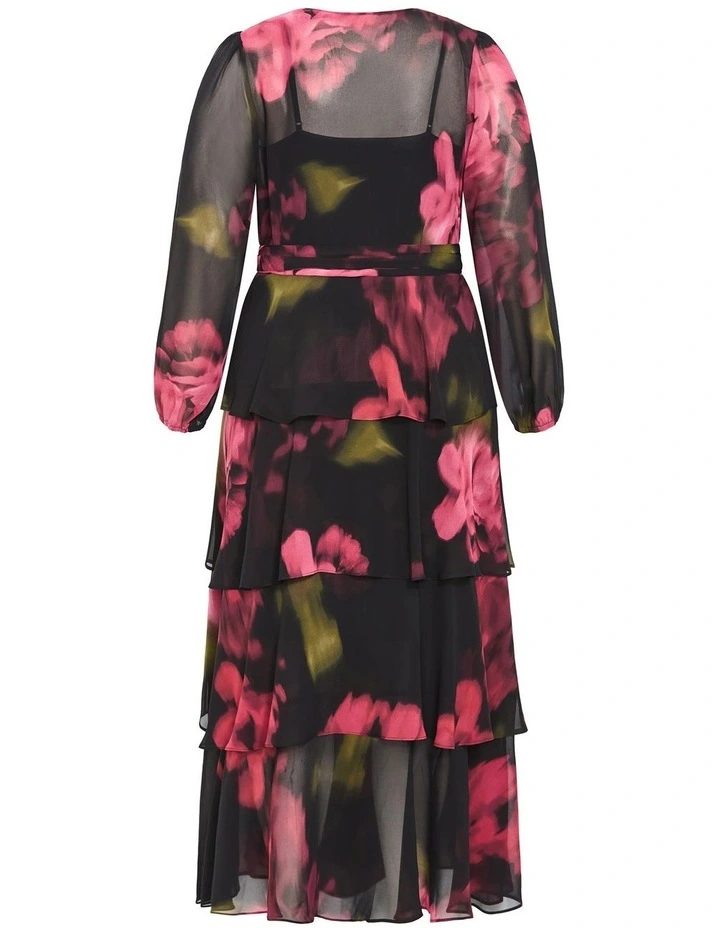 Selene Wrap Maxi Dress in Black image 4
