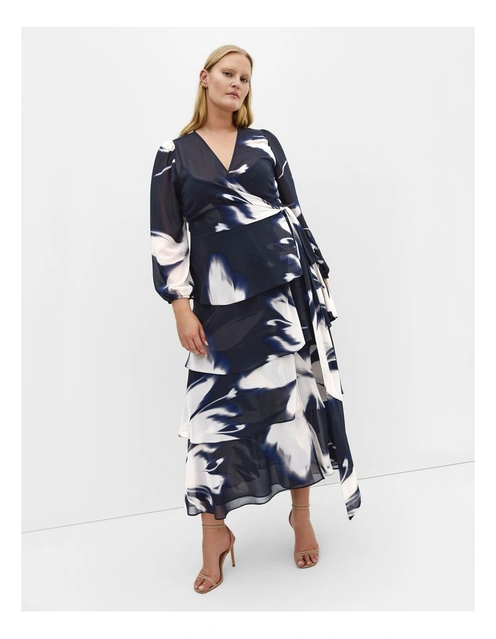 Selene Wrap Maxi Dress in Blue image 1
